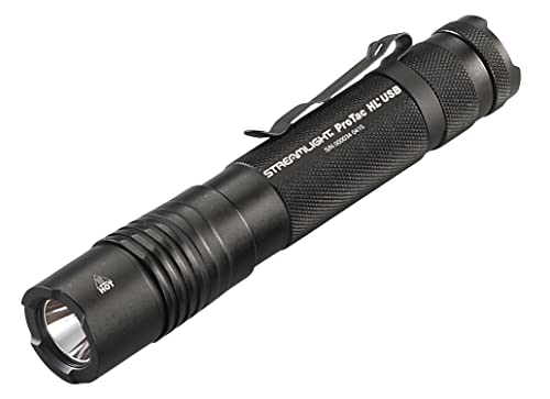 Streamlight 88052 ProTac HL USB 1000-Lumen Multi-Fuel USB Rechargeable Professional Tactical Flashlight with USB Cable, and Holster, Black, Box