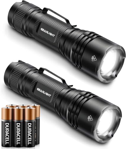 GearLight LED Tactical Flashlights High Lumens - Mini Flashlights for EDC Carry - Compact Powerful Emergency Flashlight Made from Military-Grade Aluminum - Drop Resistant and Water Resistant