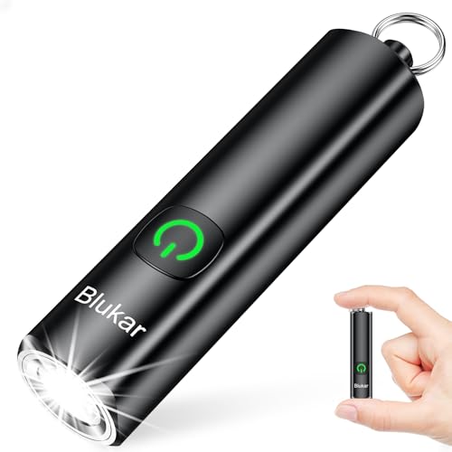 Blukar EDC Rechargeable Keychain Flashlight, 360L Mini Portable Flash Light | 3 Lighting Modes, Memory Function, Waterproof, Compact Pocket Light for Everyday Carry, Emergency, Camping, Outdoor