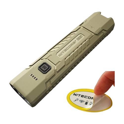 Nitecore EDC07 Flat EDC Flashlight, 1500 Lumens USB-C Rechargeable, Triple Color Temperature, Lightweight 2.47 oz, IP67 Waterproof Everyday Carry Light (Tan)