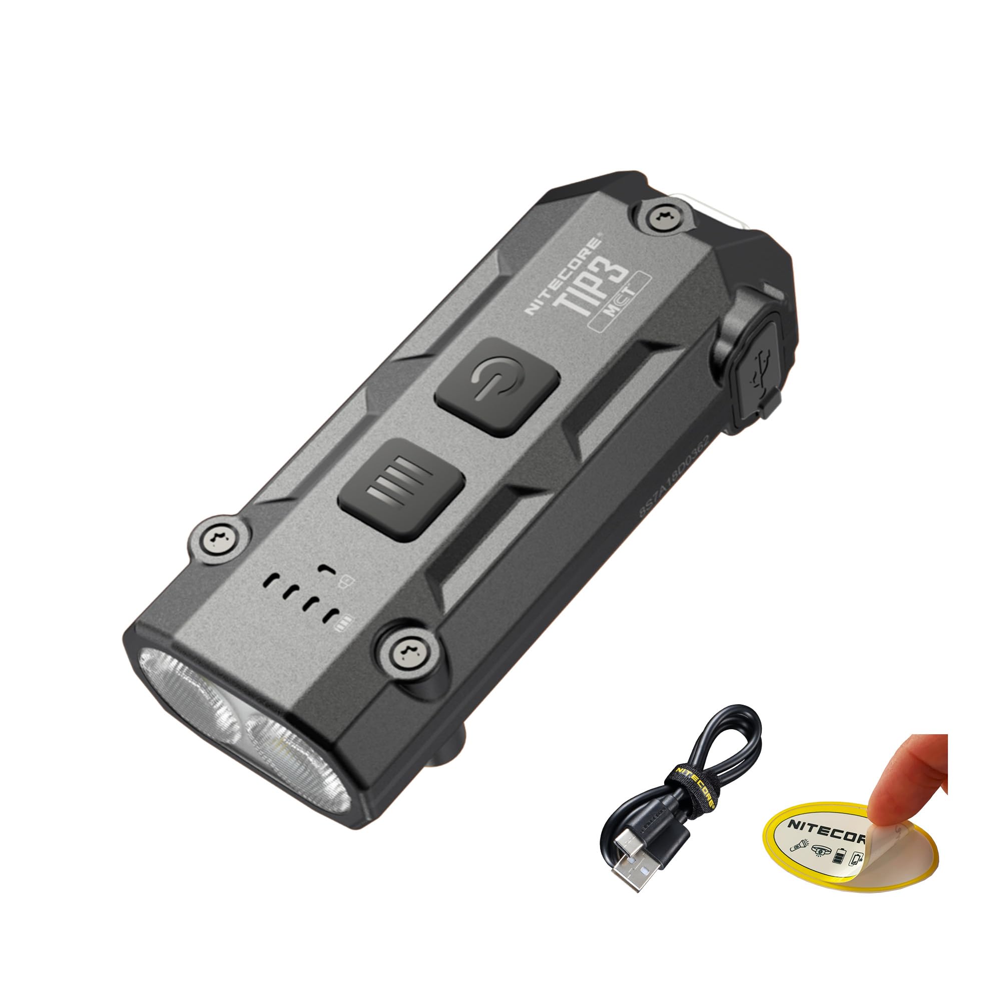 Nitecore TIP3 720-Lumen Rechargeable Keychain Flashlight, 3 Color Temp — Build quality and design details up close