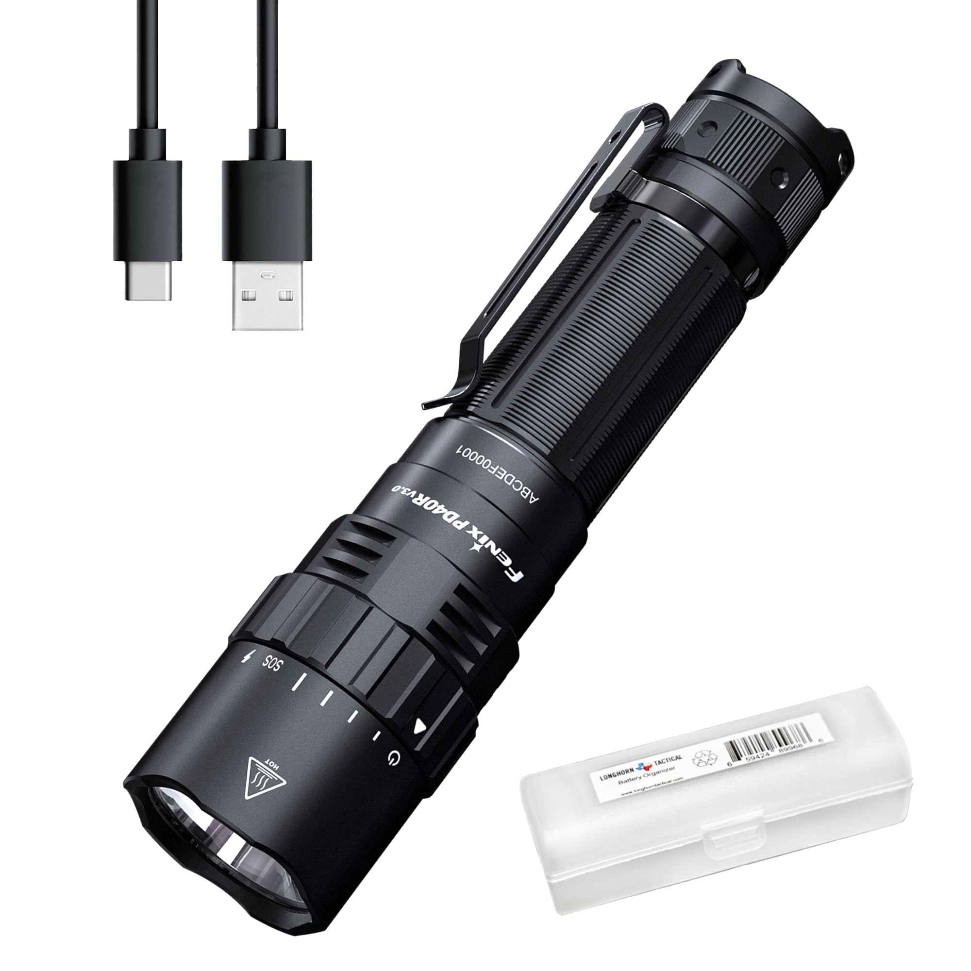 Fenix PD40R v3.0 Tactical Flashlight, 3000 Lumen USB-C Rechargeable Lo — Build quality and design details up close