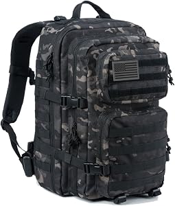 REEBOW GEAR Military Tactical Backpack for Men Large Army 3 Day Assault Pack Molle Hiking 
