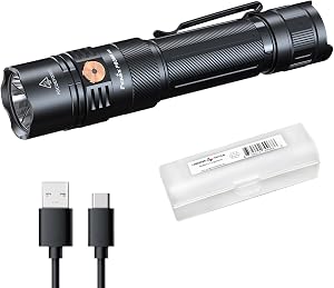 Fenix PD36R ACE 3000 Lumen Rechargeable Tactical Flashlight, USB-C Dual Switch, Set Custom