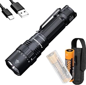 Fenix PD40R v3.0 High Lumen USB-C Rechargeable Flashlight, 3000 Lumen with Two Power Sourc