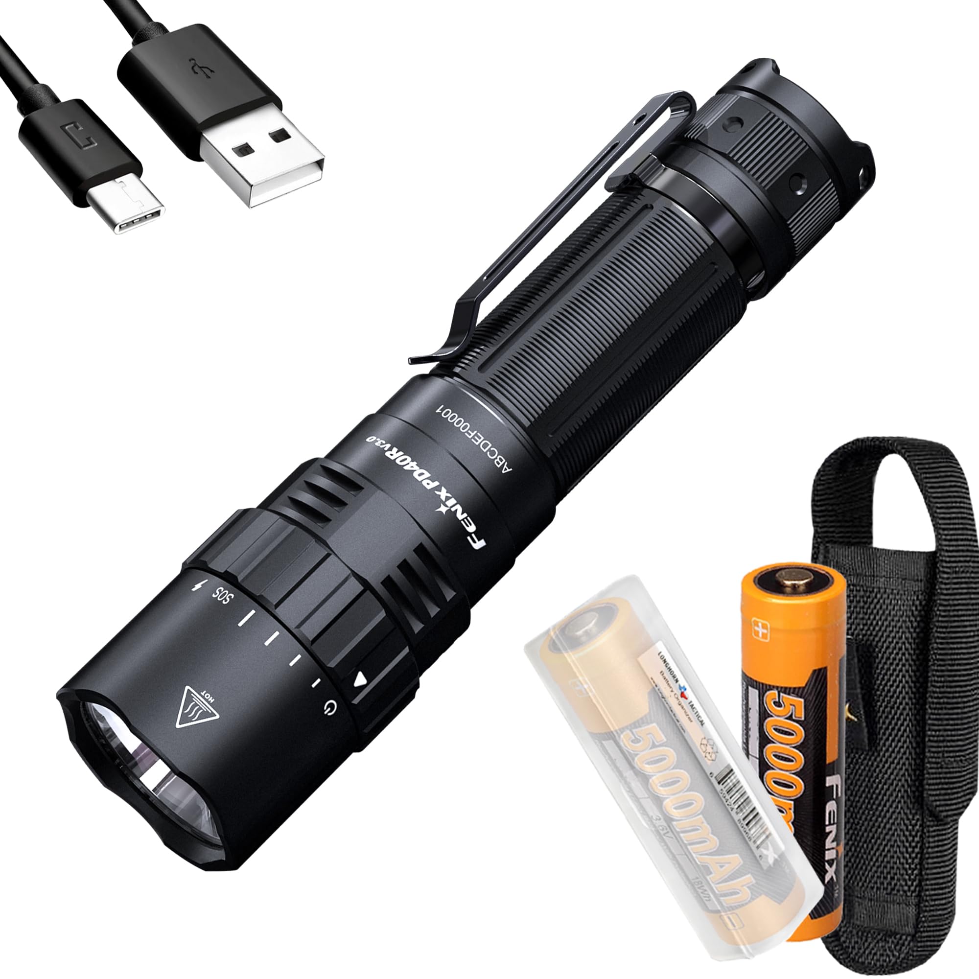 Fenix PD40R v3.0 High Lumen USB-C Rechargeable Flashlight, 3000 Lumen — Our recommended configuration for best results