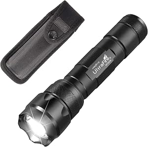 ULTRAFIRE Tactical Flashlight with Holster, 1000 Lumens Single Mode LED Flashlight with Du