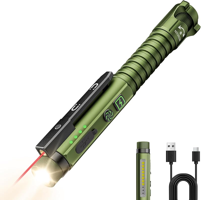 EDC Flashlight Rechargeable,800 Lumen Small Flashlight with Magnetic Clip Base