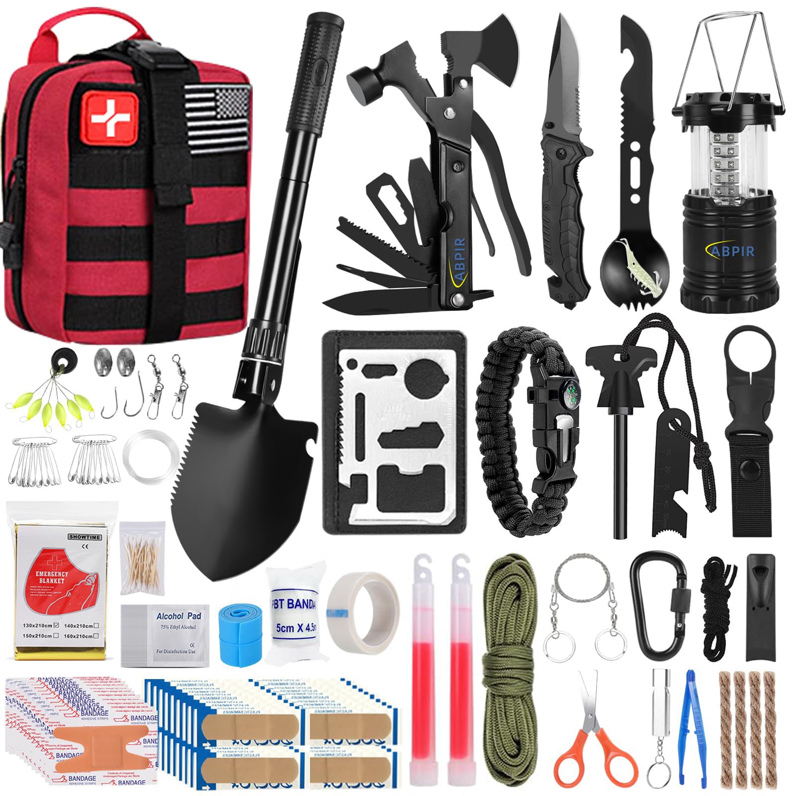 ABPIR 170 PCS Survival Kits, Survival First Aid Kit, Trauma Kit with E — Our hands-on testing setup for multitool flashlight maint