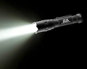 SureFire E2D Defender Ultra Dual-Output Flashlight with Dual-output tailcap click switch, 
