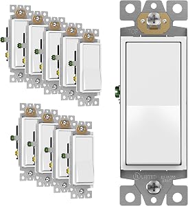 ENERLITES 3-Way Decorator Paddle Rocker Light Switch, Gloss Finish, Single Pole or Three W