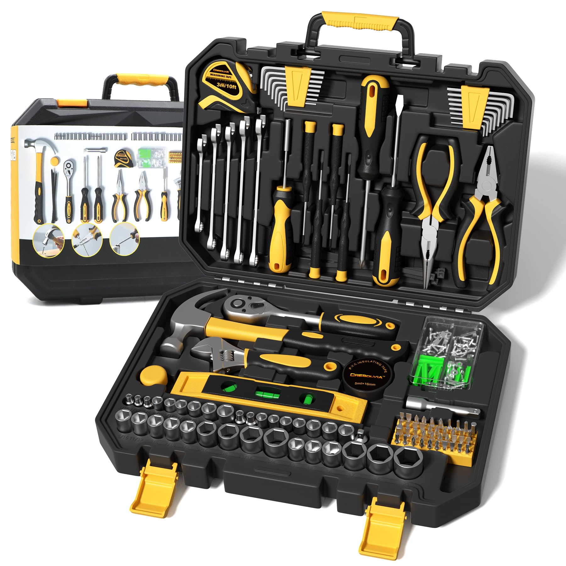 CRESOLVIA 209 Piece Tool Kit for Home Socket Wrench Auto Repair Tool S — Build quality and design details up close